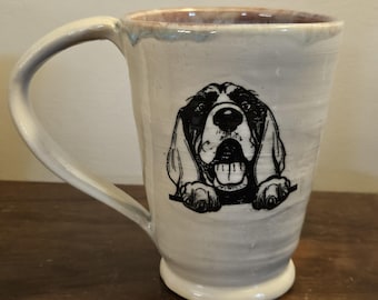Basset Hound Ceramic Mug for Left or Right Hand