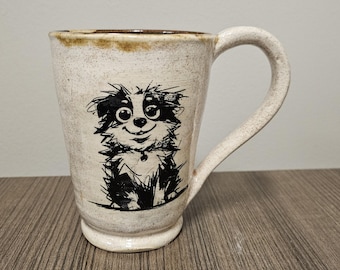 Aussie Puppy Ceramic Mug for left or right hand Australian Shepherd