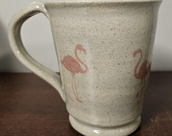 Flamingo Ceramic Mug for Right and Left Hand