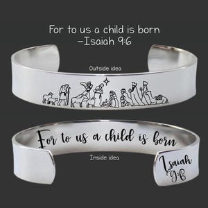 Nativity Bracelet | Nativity Jewelry | Personalized Jewelry | Personalized Bracelet | A Child is Born | Isaiah 9 6