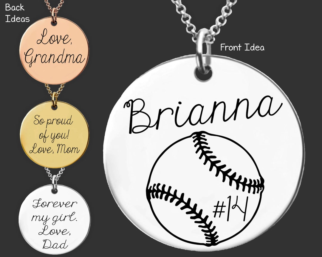 Softball Necklace Softball Gifts Sports Number Necklace Sports Necklace