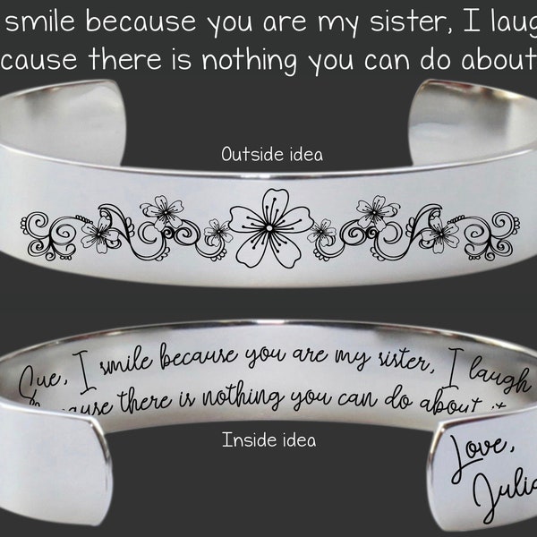 Sister Birthday Gift | Sister Bracelet | Sister Gift | Sister Gift From Sister | Little Sister Gift | Big Sister Gift | I Smile