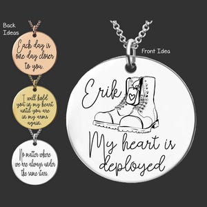 Military Mom Gift | Military Wife Gift | Deployment Gift | My Heart is Deployed Necklace