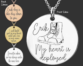 Military Mom Gift | Military Wife Gift | Deployment Gift | My Heart is Deployed Necklace