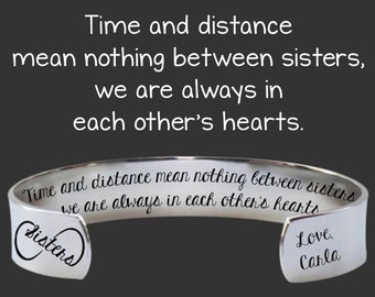 Sister Birthday Gift | Sister Gifts | Sister Gift | Sister Present | Sisters Bracelet | Time and Distance | Birthday Gifts For Her