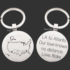 Miss You Keychain | Long Distance Friend Gifts | Long Distance Gift | Miss You Gift | Goodbye Gift for Friend | Far Away Loved One Gifts