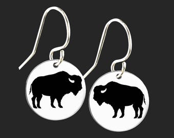 Buffalo Earrings | Engraved Earrings | Birthday Personalized Gift For Her | Personalized Gift