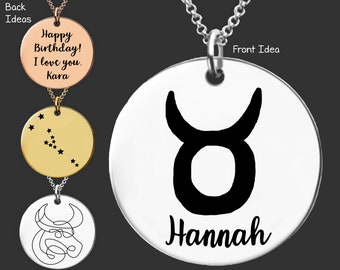 Taurus Zodiac Necklace | Taurus Zodiac Jewelry | Taurus Zodiac Sign | Astrology Necklace | Birthday Gifts For Her | Gifts