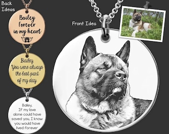 Akita Dog Necklace | Dog Mom Birthday Gift | Dog Mom Gift Personalized | Dog Lover Gift | Dog Memorial Gift | Dog Portrait Necklace