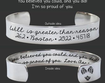 Marathon Runner Gift | Marathon Gift | Marathon Bracelet | Marathon Jewelry | Half Marathon Gift | 26.2 | 13.1 | Will is Greater