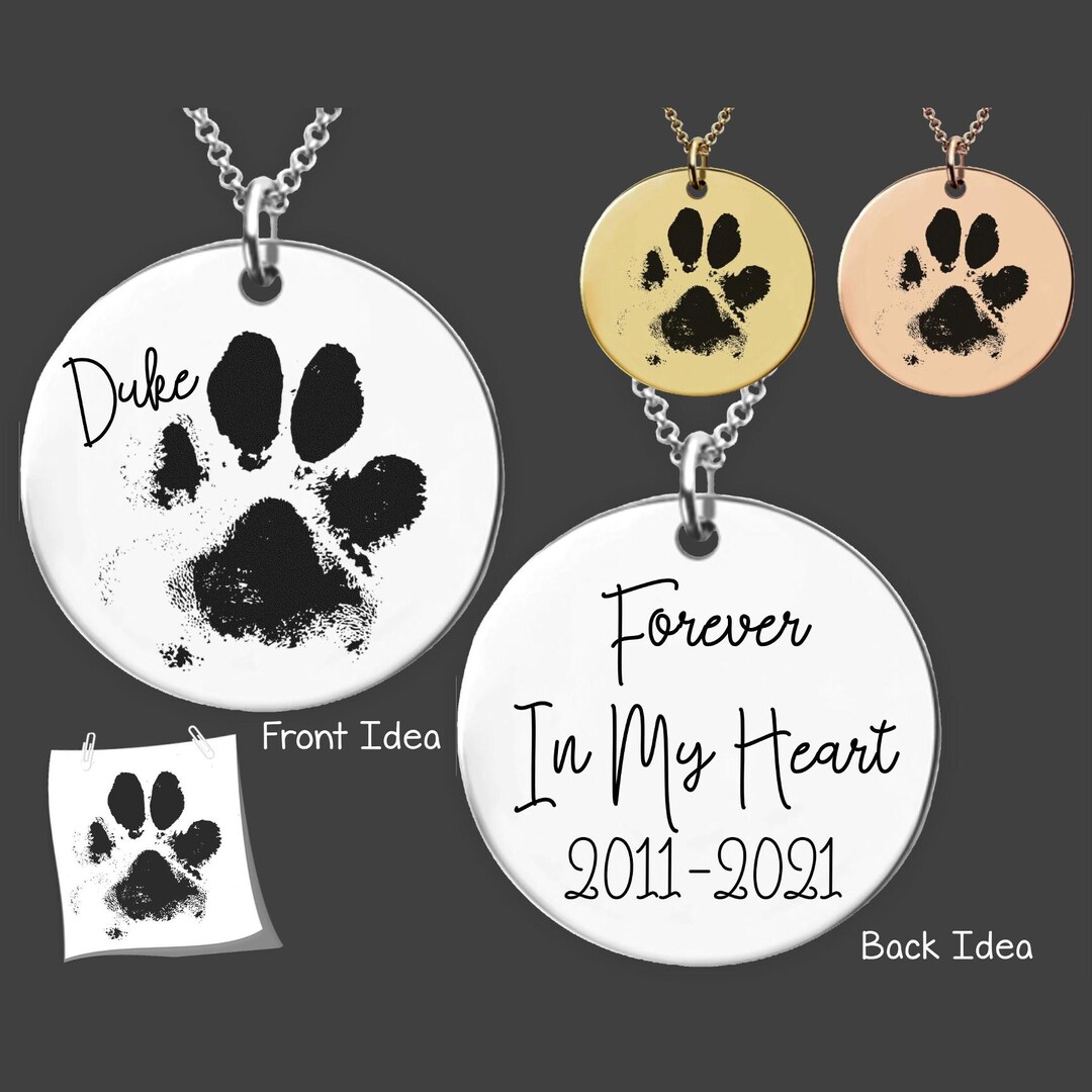 Paw Print Necklace | Dog Memorial Gift | Loss of Dog Gift | Dog ...