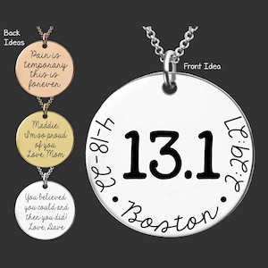 Marathon Necklace | Marathon Runner Gift | Marathon Gift | Marathon Jewelry | Half Marathon Gift | 13.1 Necklace