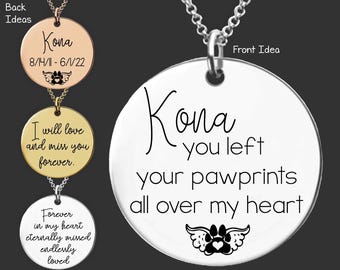 Bijoux commémoratifs pour animaux de compagnie | Cadeau commémoratif pour chien | Cadeau pour la perte d&#39;un chien | Mémorial du chien | Cadeau de sympathie pour chien | Cadeau de sympathie pour la perte d&#39;un chien | Empreintes de pattes