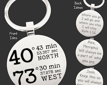 GPS Coordinates Gift | Coordinates Keychain | Coordinates Jewelry | Longitude Latitude Gift | Moving Gift | Going Away Gift