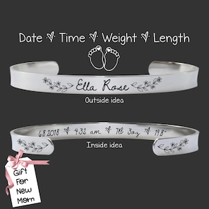 New Mom Gift | Gift for New Mom | Loss of Baby Gift | Baby Memory Gift | First Mothers Day Gift | 1st Mothers Day Gift | Baby Stats Bracelet