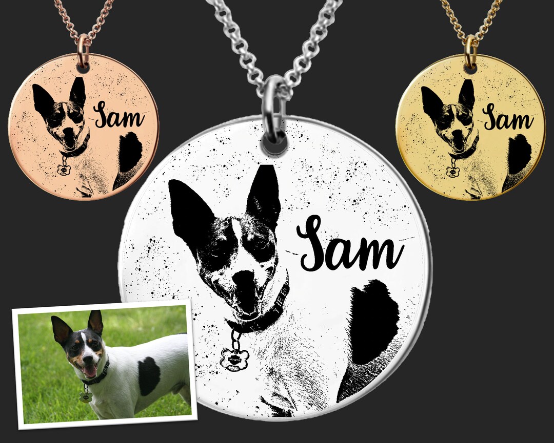 Personalized Pet Portrait Necklace Rat Terrier Necklace Etsy