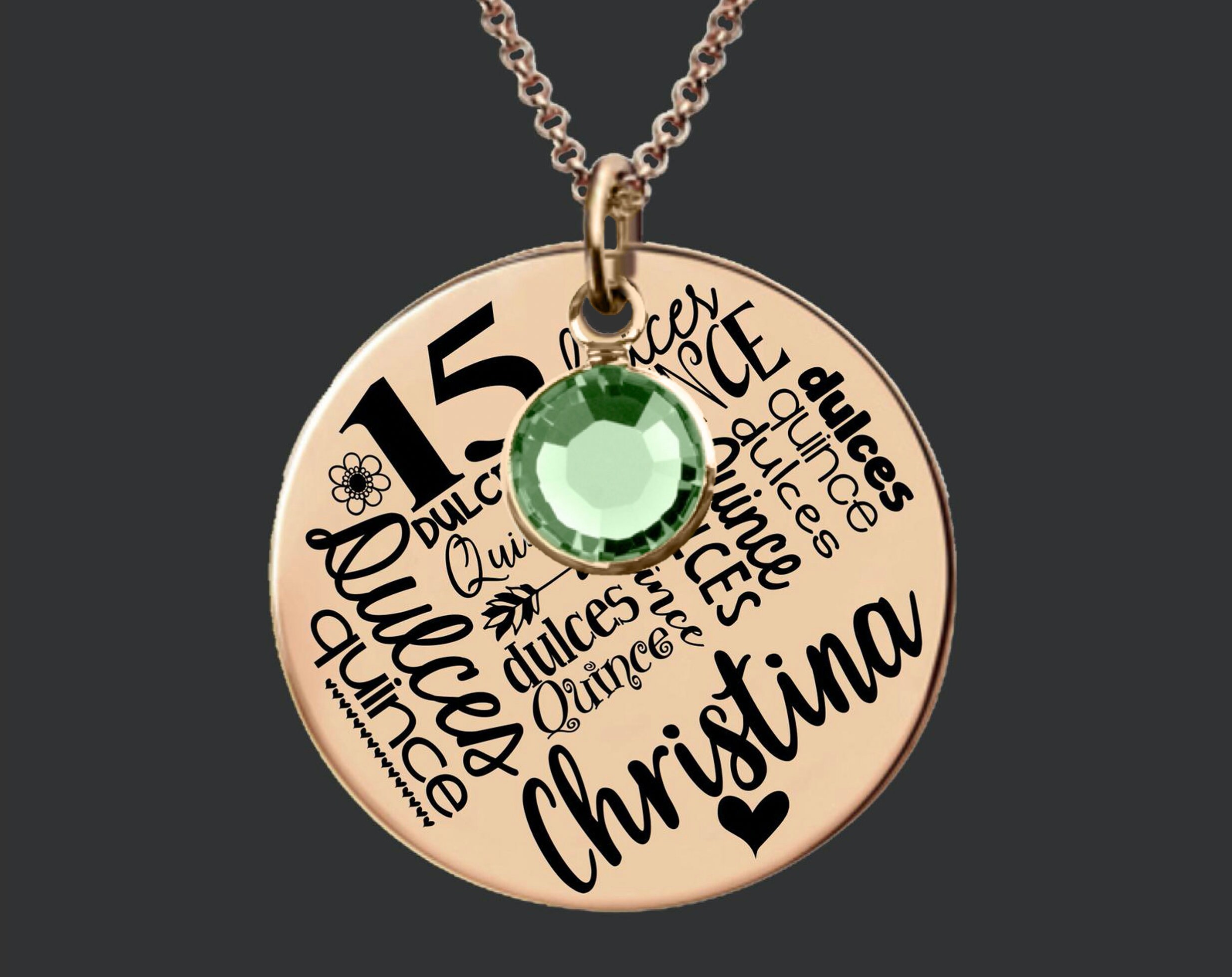Rose Gold Necklace Quinceanera Gift 