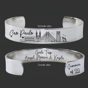 Sao Paulo Skyline Bracelet | Girls Trip Gift | Exchange Student Gift | Going Away Gift | Moving Gift | Surprise Trip Gift | Anniversary Trip
