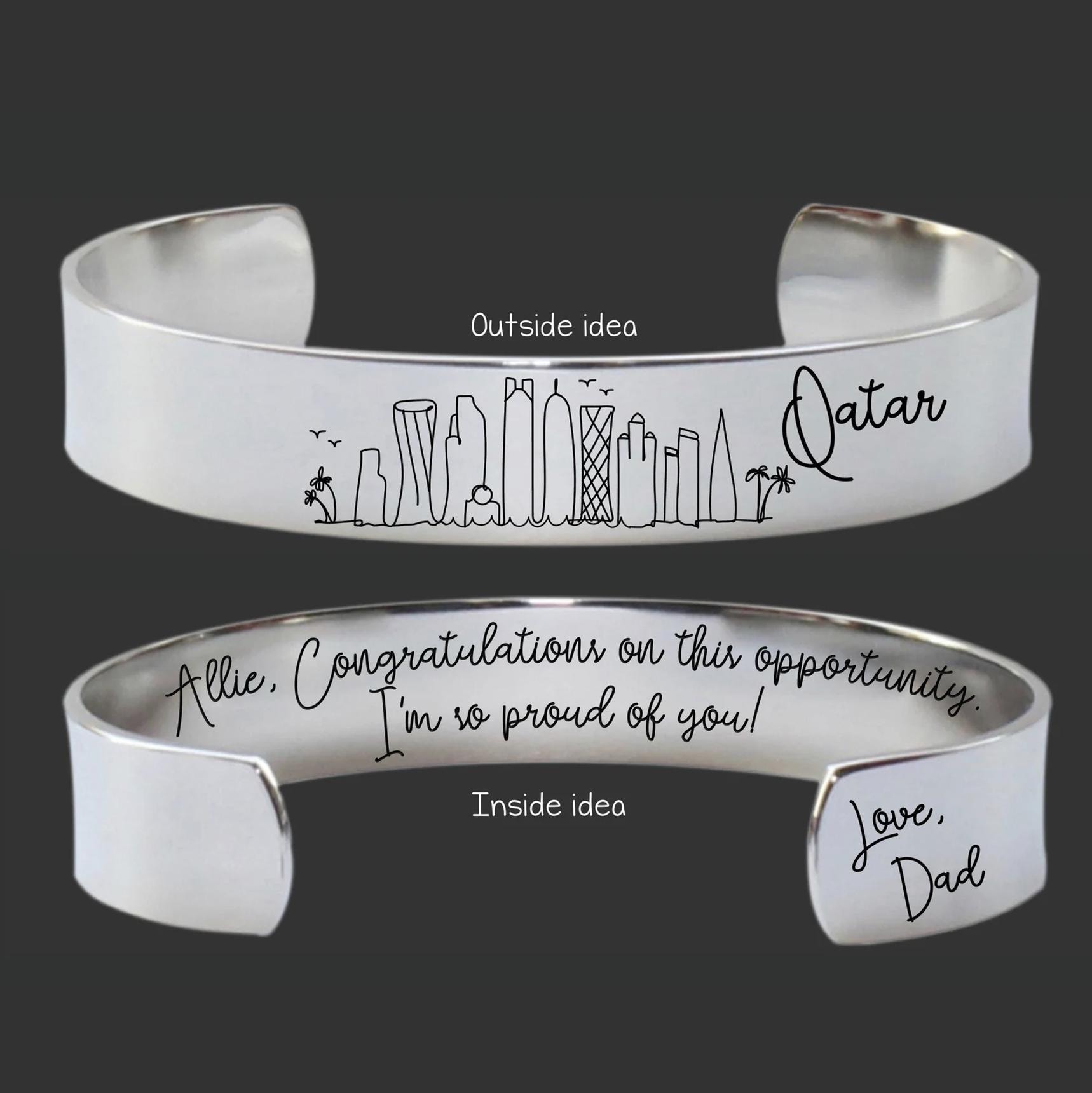 Qatar Skyline Bracelet | Girls Trip Gift | Exchange Student Gift | Going Away Gift | Moving Gift | Surprise Trip Gift | Anniversary Trip