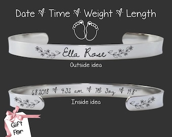 New Mom Gift | Gift for New Mom | Loss of Baby Gift | Baby Memory Gift | First Mothers Day Gift | 1st Mothers Day Gift | Baby Stats Bracelet