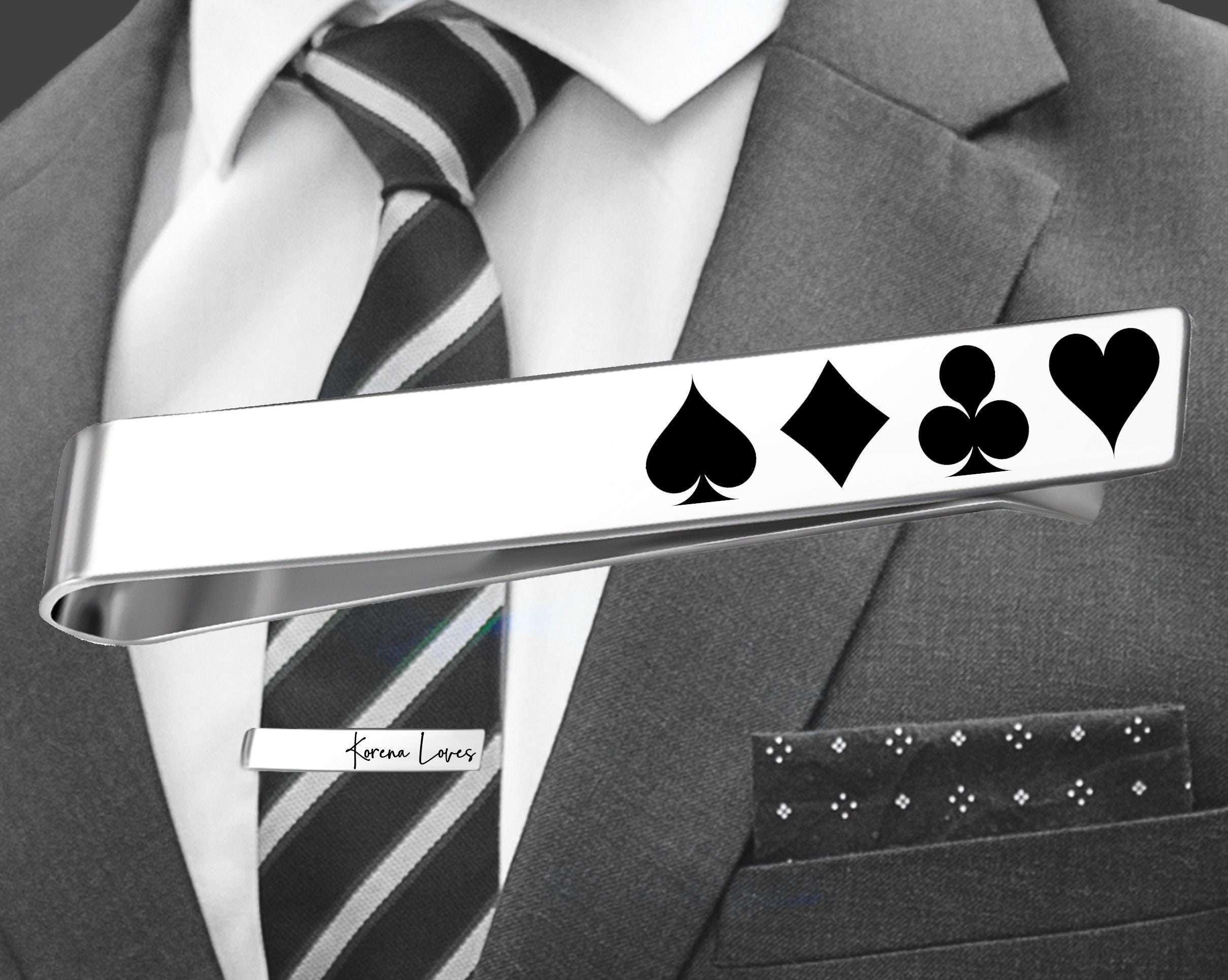 Manoble Mens 2.16'' Slim Ties for Men Fashion Playing Cards Poker Pattern Spade Diamond Printed Handmade Neckties
