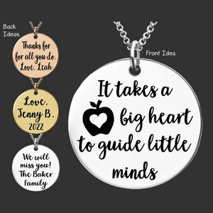 Big Heart Teacher Necklace | Teacher Appreciation Gift | Teacher Gifts | Daycare Teacher Gift | Teacher Easter Gifts