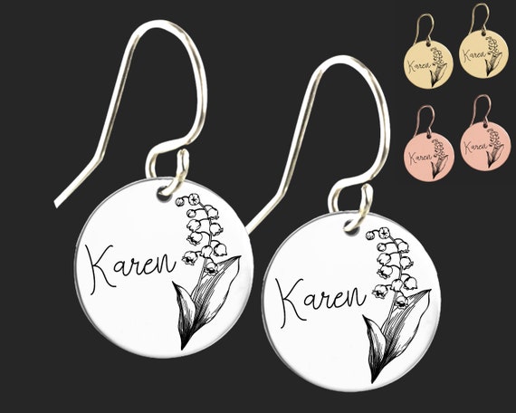 売り切り御免 For Earring Lily Of The Valley Flower Birth May Women Gift Birthday Girls ネックレス ペンダント Www Chemplex Co Zw