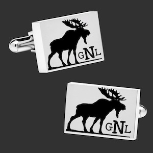Moose Gift | Dad Gift | Personalized Cufflinks | Father Gift | Moose Hunter | Fathers Day Gift | Husband Gift | Mens  Gift |
