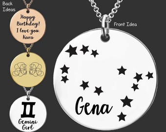 Gemini Constellation Necklace | Gemini Birthday | Personalized Zodiac Necklace | Birth Sign Gift | Star Sign Jewelry | Astrology Jewelry