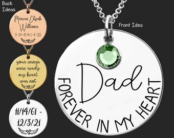 Loss of Father | Loss of Dad | Loss of Parent | Memory Necklace | Memorial Jewelry | Memory Gift | Sympathy Gift