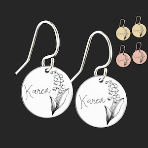 May Birth Flower Earrings | Lily of the Valley Birth Flower | Best Friend Gifts | Birthday Gifts for Her | Gift for Her | Personalized Gifts