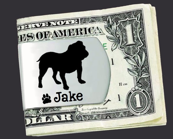 Bulldog Money Clip Bulldog Dad Gift Money Clip Fathers Day Personalized Gift Gift for Men Gift for Him Etsy