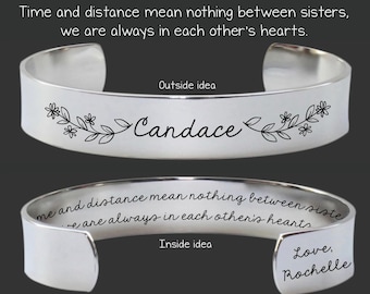 Sister Gift From Sister | Sister Gift | Sister Birthday Gift | Sister Bracelet | Time and Distance