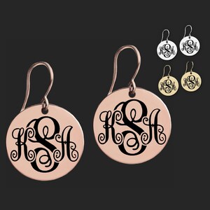 Rose Gold Monogram Earrings | Daughter Gift | Daughter Easter Gift | Daughter Birthday Gift | Granddaughter Gifts | Friend Gifts
