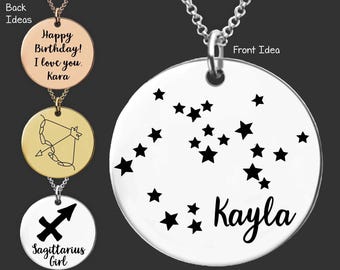 Collier Constellation du Sagittaire | Anniversaire Sagittaire | Collier Zodiaque personnalisé | Cadeau signe de naissance | Bijoux astrologiques