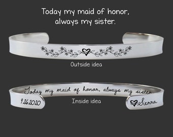 Maid of Honor | Maid of Honor Sister Gift | Maid of Honor Personalized Gift | Matron of Honor | Today My Maid of Honor | Personalized Gift