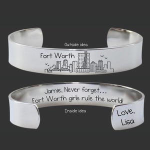 Fort Worth Skyline Bracelet | Girls Trip Gift | Exchange Student Gift | Going Away Gift | Surprise Trip Gift | Anniversary Trip