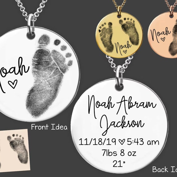 Baby Feet Necklace | Footprint Necklace | New Mom Gift | New Grandma Gift | First Mother's Day Gift | Mothers Day