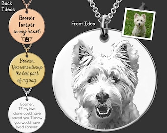 Personalized Pet Portrait Necklace |  West Highland Terrier Necklace | Westie Jewelry | Dog Memorial Gift | Birthday  Gift For Her