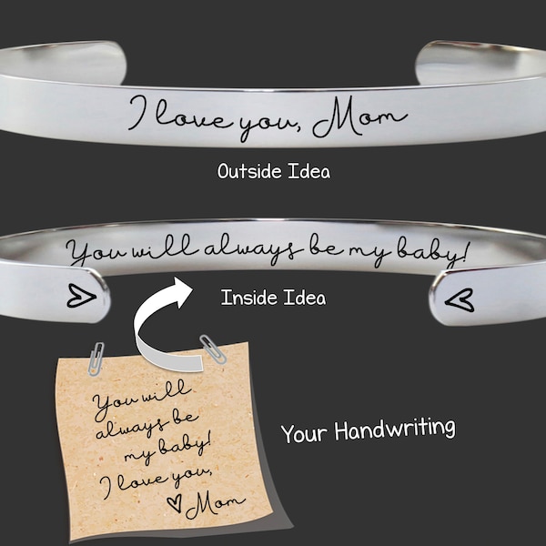Handwriting Jewelry | 1/4" Handwriting Bracelet | Design Your Own Bracelet | Handwriting Gift | Personalized Gift | Birthday Gifts For Her