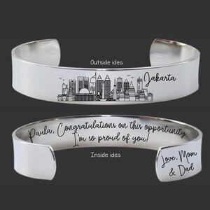 Jakarta Skyline Bracelet | Girls Trip Gift | Exchange Student Gift | Going Away Gift | Moving Gift | Surprise Trip Gift | Anniversary Trip