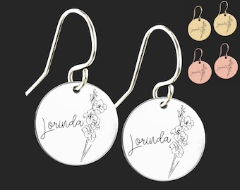 August Birth Flower Earrings | Gladiolus Birth Flower | Best Friend Gifts | Birthday Gifts for Her | Gift for Her | Personalized Gifts