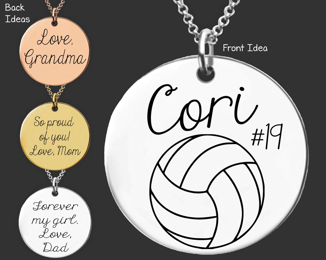 Volleyball Necklace Volleyball Gifts Sports Number Etsy