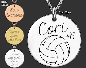 Volleyball Necklace | Volleyball Gifts | Sports Number Necklace | Volleyball Jewelry | Volleyball Daughter | Volleyball Lover Gifts