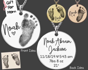 Babyvoetenketting | Voetafdrukketting | Nieuw moedercadeau | Nieuw omacadeau | Eerste Moederdagcadeau | Moederdag | Verlies van babycadeau