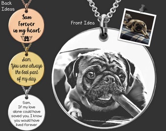 Personalized Pet Portrait Necklace |  Pug Necklace | Pug Jewelry | Dog Memorial Gift | Dog Mom Gift