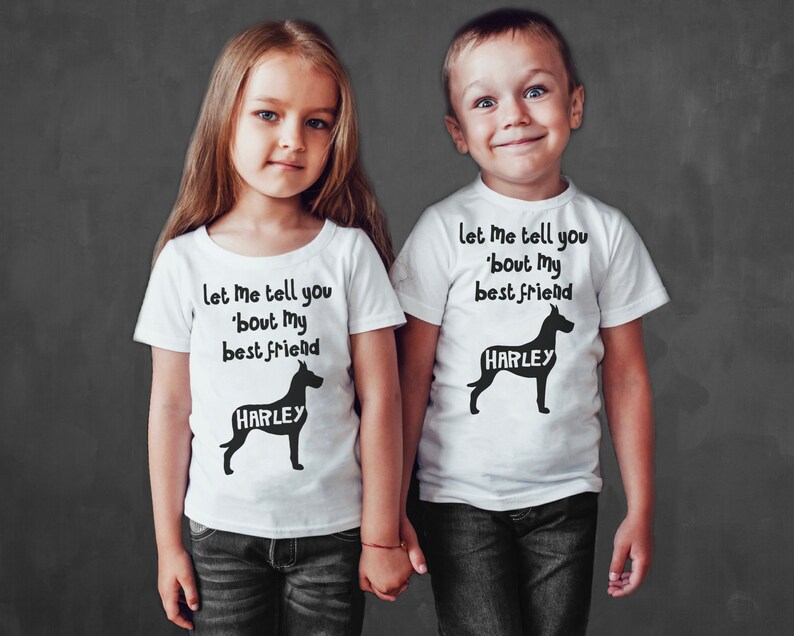 Boy Shirts Baby Bodysuits Girl Shirts Dog Lover Gifts My Best Friend Dog Kids T-shirt Great Dane Kids Shirt