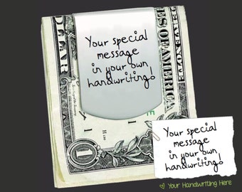 Handwriting Money Clip | Steel Gifts For Him | 11th Anniversary Gift For Him | Father Gift | Gifts for Dad | Groomsmen Gifts | Gift for Men