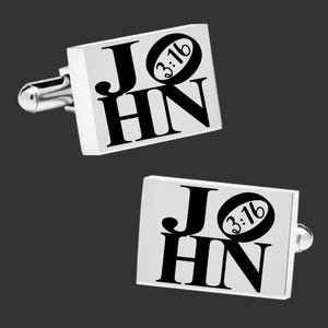 John 3:16 Cufflinks | Faith Gifts for Men | Pastor Gift | Preacher Gifts | Minister Gift | Chaplain Gift | Pastor Easter Gift