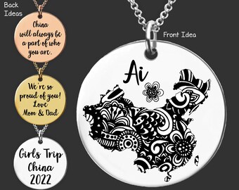 China | China Necklace | Girls Trip | Exchange Student Gift | Daughter Gift | Going Away Gift | Moving Gift